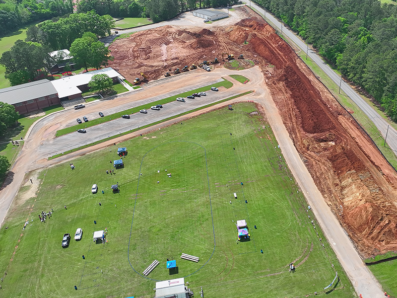 4H construction site aerial view.